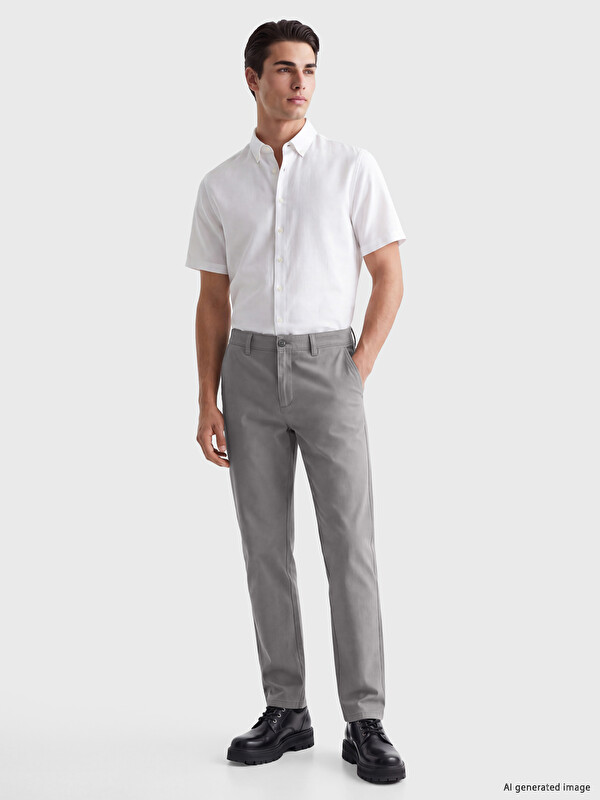 LCWAIKIKI Classic Mashkull Gri Pantallona chino
