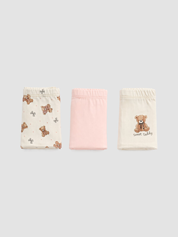 LCW Kids Printed Girls' Cotton Boxer 3-pack