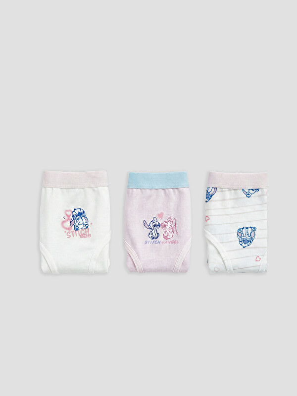 LCW Kids Stitch ve Angel Baskılı Kız Çocuk Külot 3'lü
