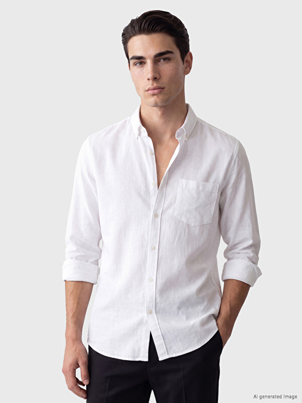 LCWAIKIKI Classic Regular Fit Armürlü Erkek Gömlek
