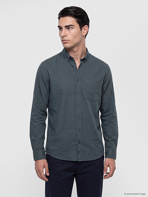 LCWAIKIKI Classic Regular Fit Dobby Men's Shirt