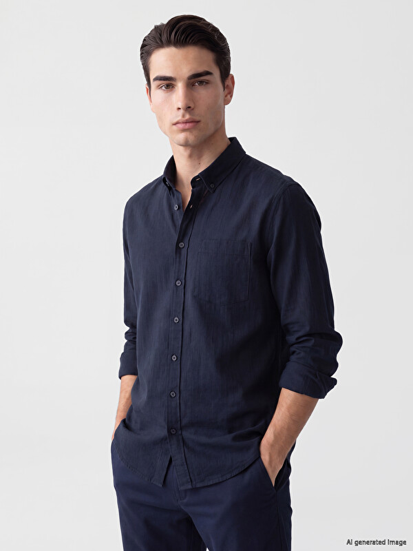 LCWAIKIKI Classic Regular Fit Dobby Men's Shirt