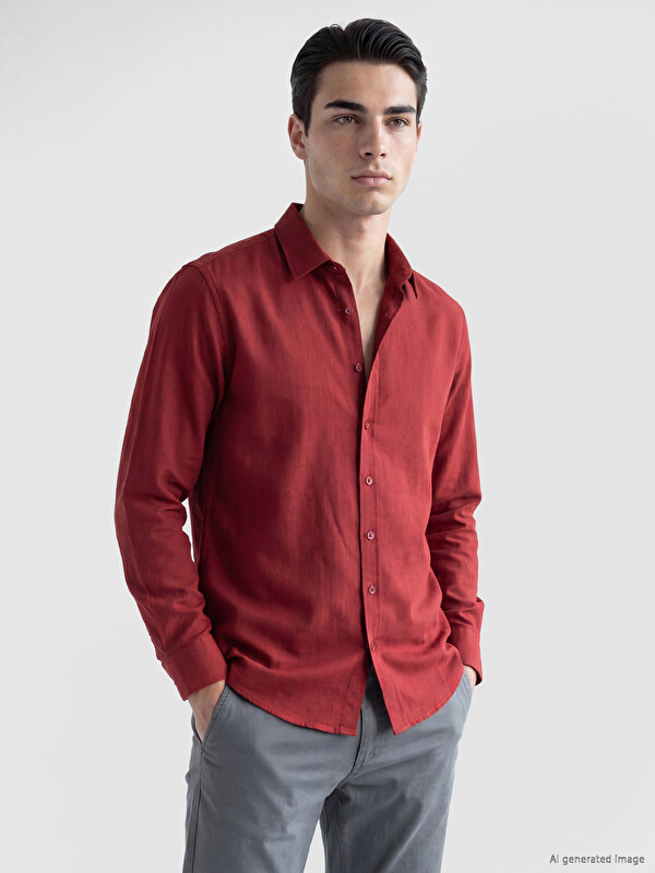 LCWAIKIKI Classic Regular Fit Men's Textured Shirt