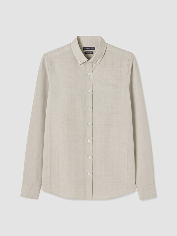 LCWAIKIKI Classic Regular Fit Çizgili Gabardin Erkek Gömlek