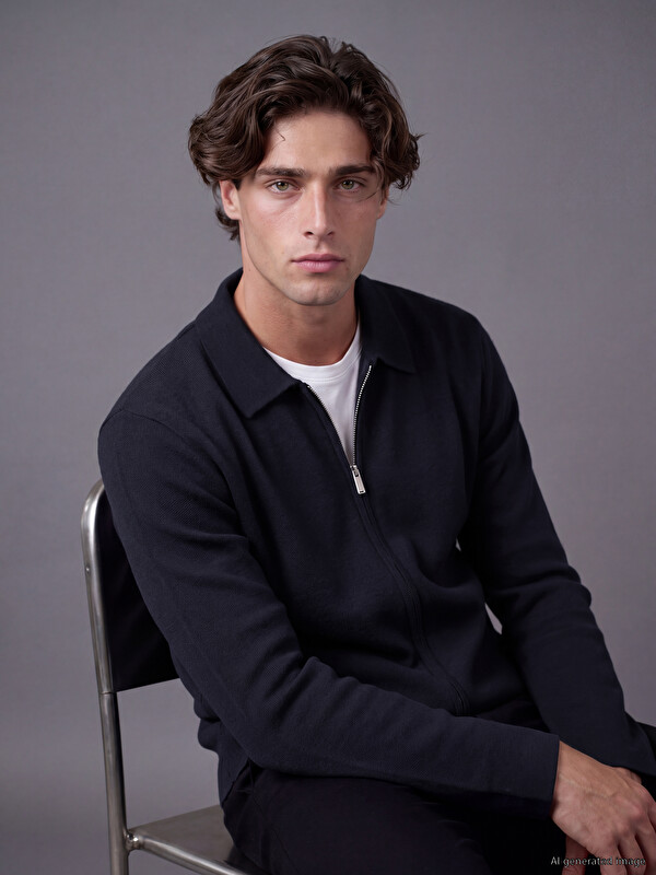 LCW Vision Polo Collar Men's Knitwear Cardigan