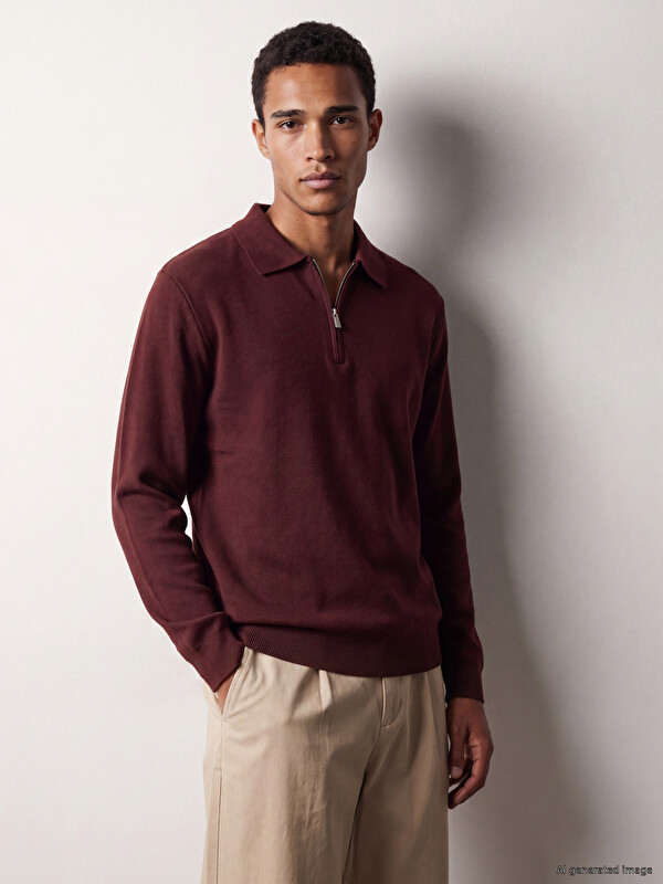 LCW Vision Polo Collar Men's Knitwear Sweater
