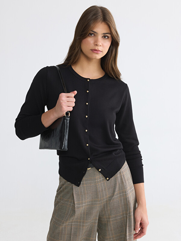 LCW EVERYDAY Crew Neck Women's Knitwear Cardigan