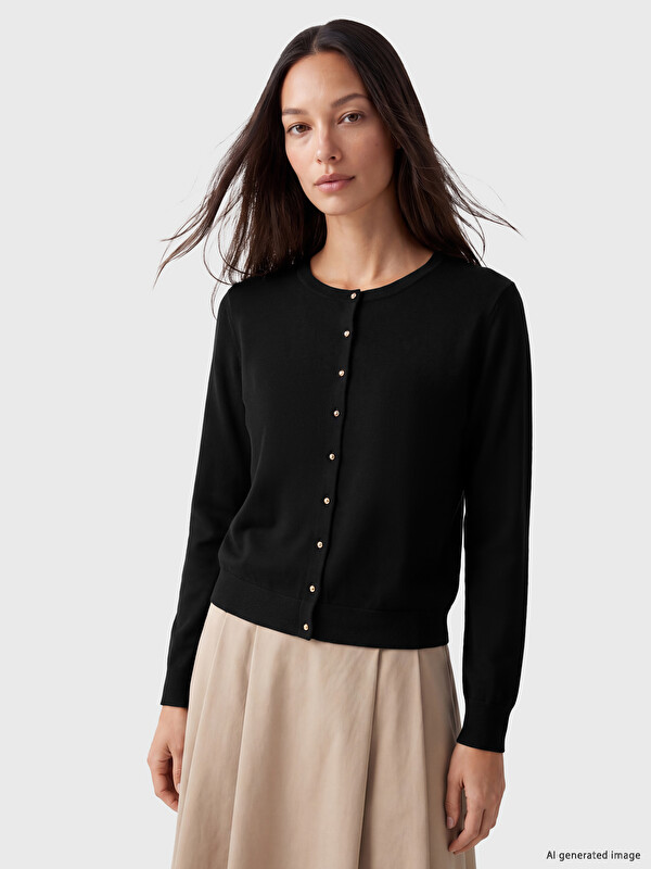 LCW EVERYDAY Crew Neck Women's Knitwear Cardigan