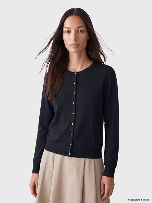 LCW EVERYDAY Crew Neck Women's Knitwear Cardigan