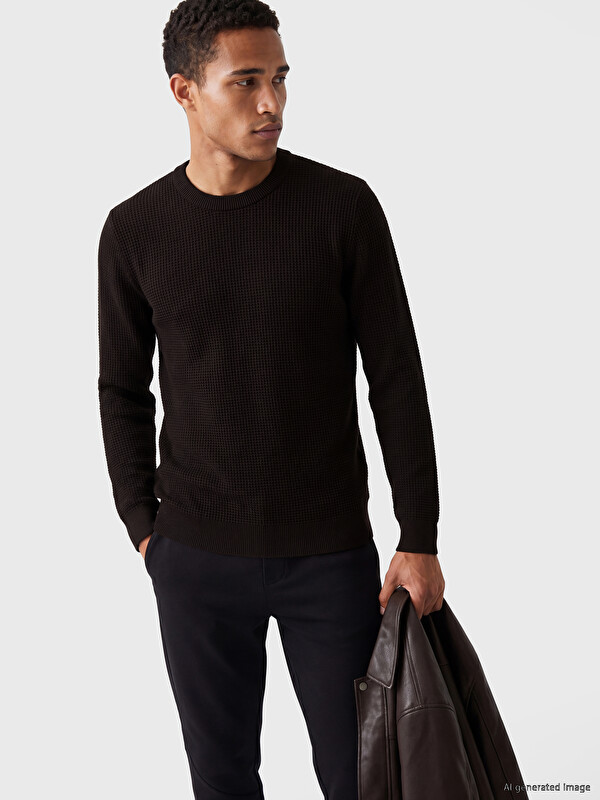 LCW Vision Standard Fit Bisiklet Yaka Erkek Triko Kazak
