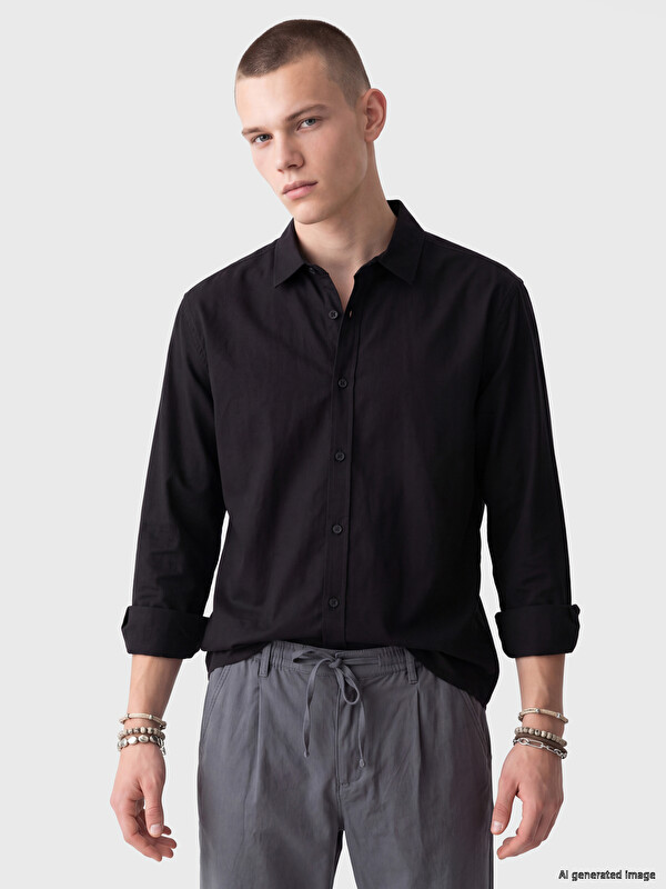 XSIDE Relax Fit Gabardine Men's Shirt