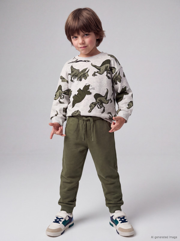 LCW Kids Set i stampuar me dinozaur për djem