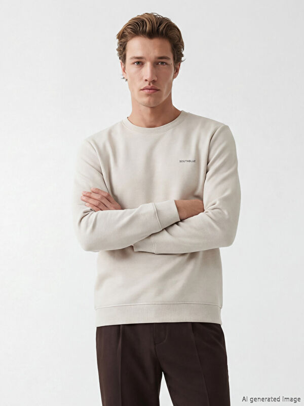 SOUTHBLUE Biaiklet Yaka Erkek Sweatshirt