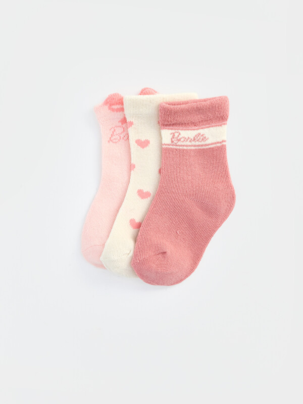 LCW baby Barbie Bedruckte Baby-Mädchen-Knöchelsocken 3er-Pack