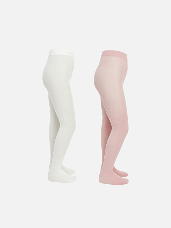 LCW Kids Ribbed Girls' Tights 2 Pack