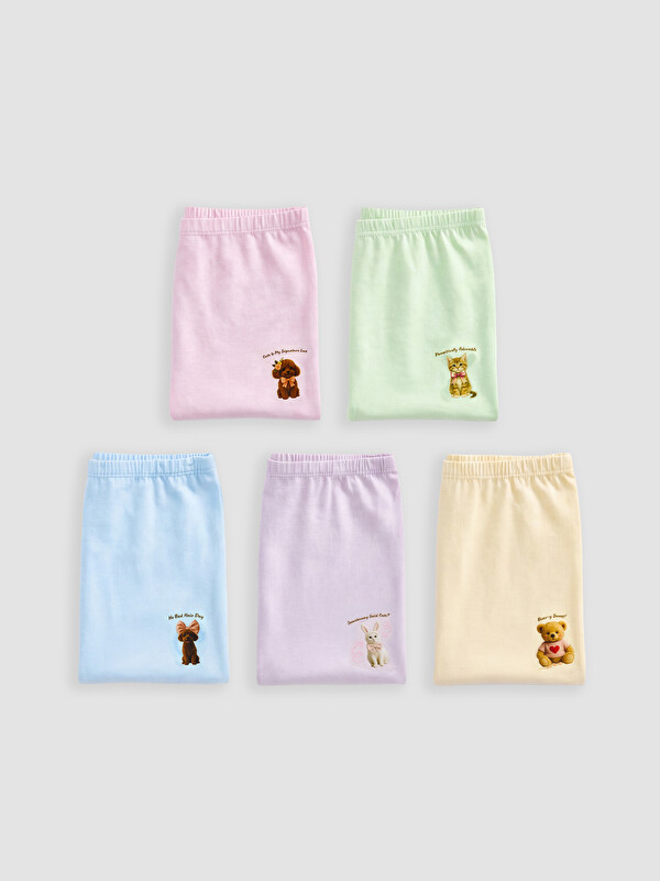 LCW Kids Baskılı Kız Çocuk Boxer 5'li