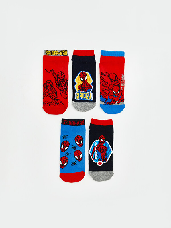 LCW Kids Spider-Man Printed Boys' Trainer Socks 5 Pack