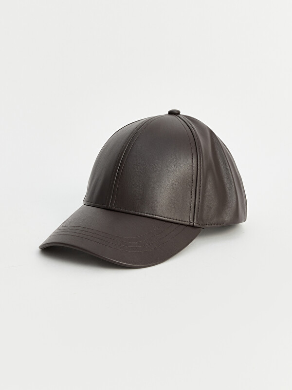 LCW ACCESSORIES Faux Leather Men's Cap Hat