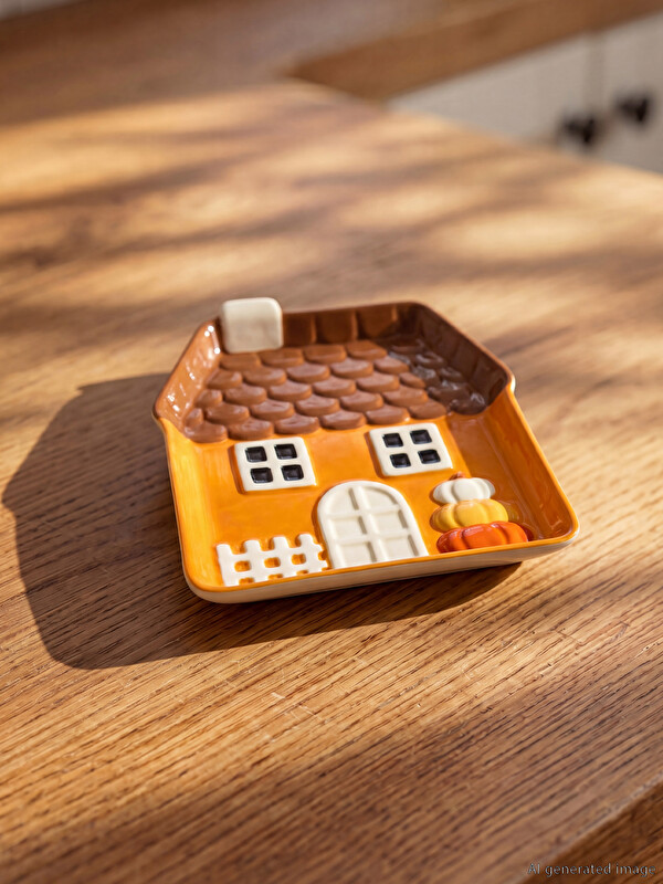 LCW HOME Ev Figürlü Seramik Tabak 15 cm