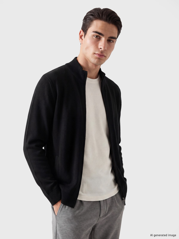 LCWAIKIKI Classic Mock Neck Men's Knitwear Cardigan