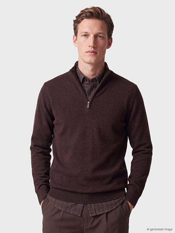 SOUTHBLUE Half-Zip Turtleneck Men's Knitwear Sweater