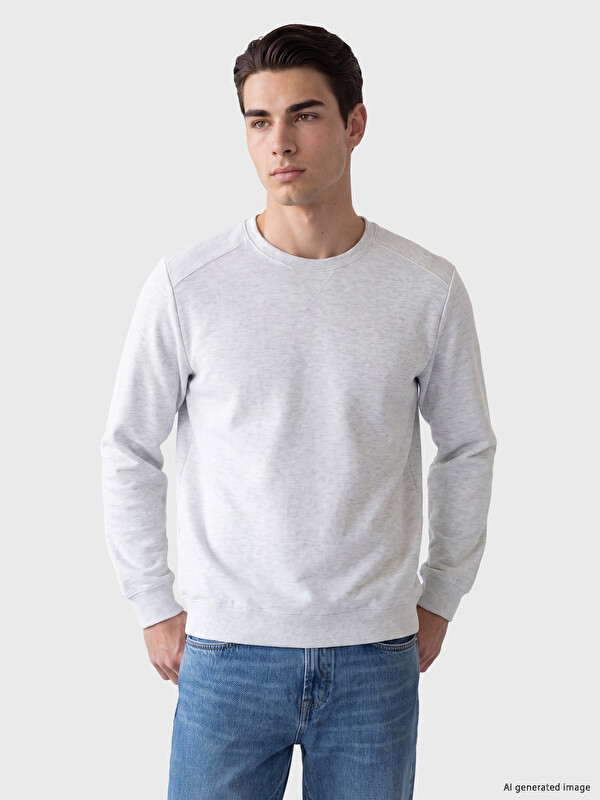 LCWAIKIKI Classic Man Grey Sweatshirt