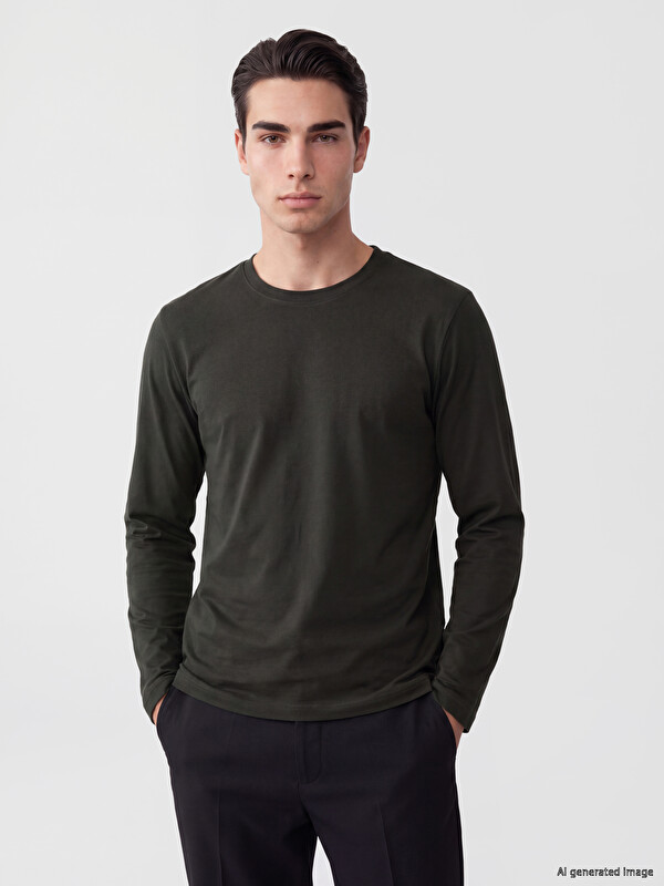 LCWAIKIKI Classic Crew Neck Long Sleeve Jersey Men's T-Shirt