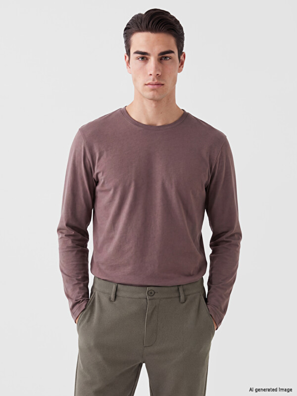 LCWAIKIKI Classic Crew Neck Long Sleeve Jersey Men's T-shirt