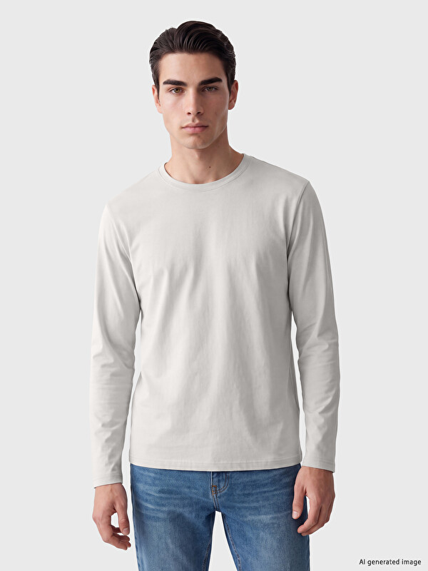LCWAIKIKI Classic Crew Neck Long Sleeve Jersey Men's T-Shirt