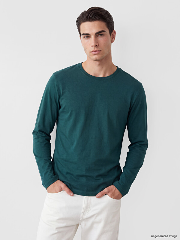 LCWAIKIKI Classic Crew Neck Long Sleeve Jersey Men's T-Shirt