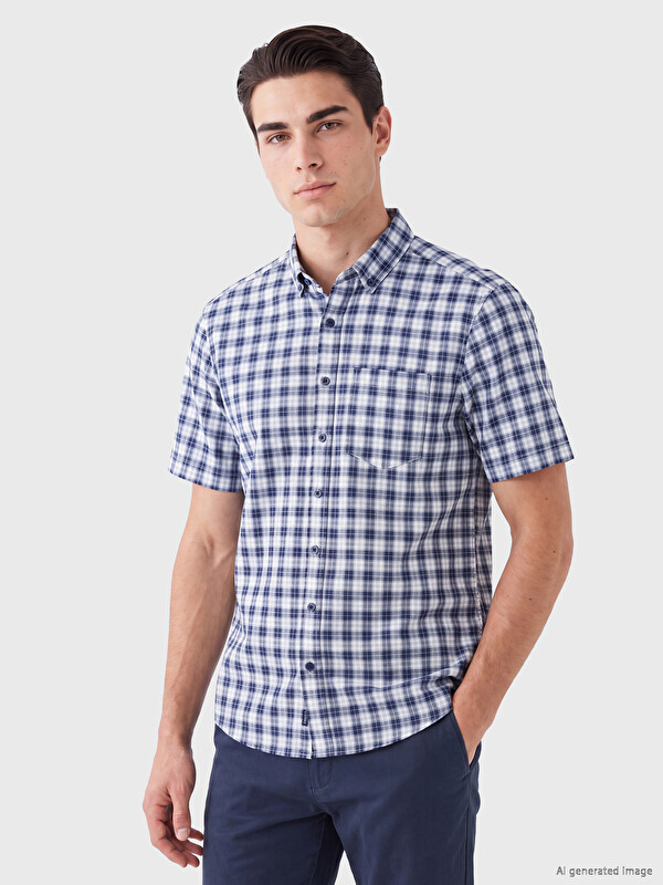 LCWAIKIKI Classic Regular Fit Plaid Poplin Men's Shirt