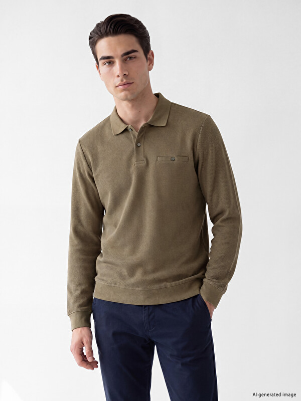 LCWAIKIKI Classic Polo Yaka Erkek Sweatshirt