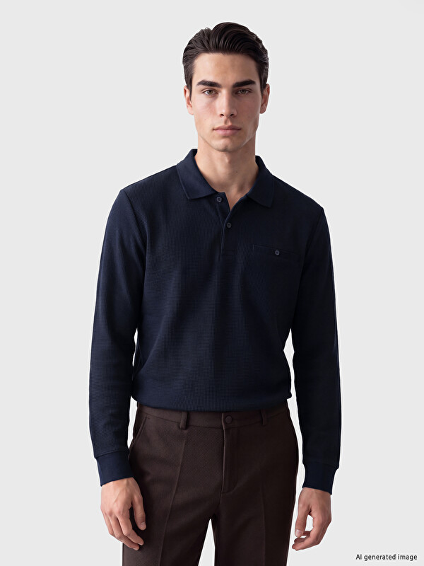 LCWAIKIKI Classic Polo Collar Men's Sweatshirt