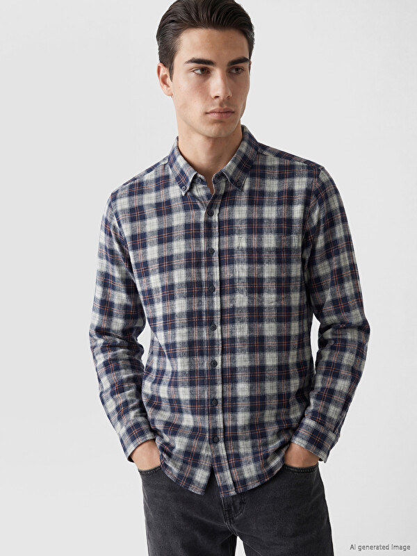 LCWAIKIKI Classic Man Grey Shirt