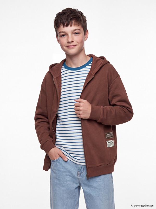 LCW Kids Hooded Boys' Zip-Up Sweatshirt