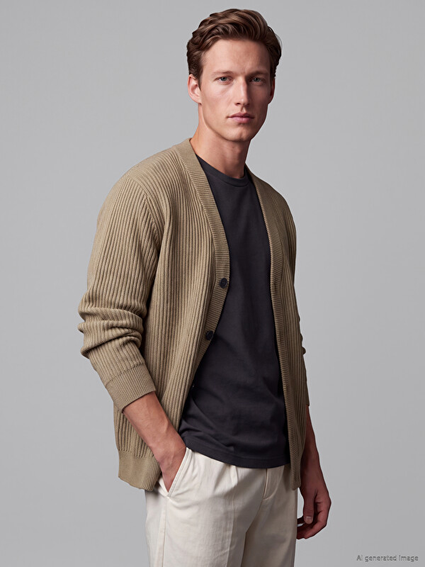 SOUTHBLUE Regular Fit V Neck Men's Knitwear Cardigan