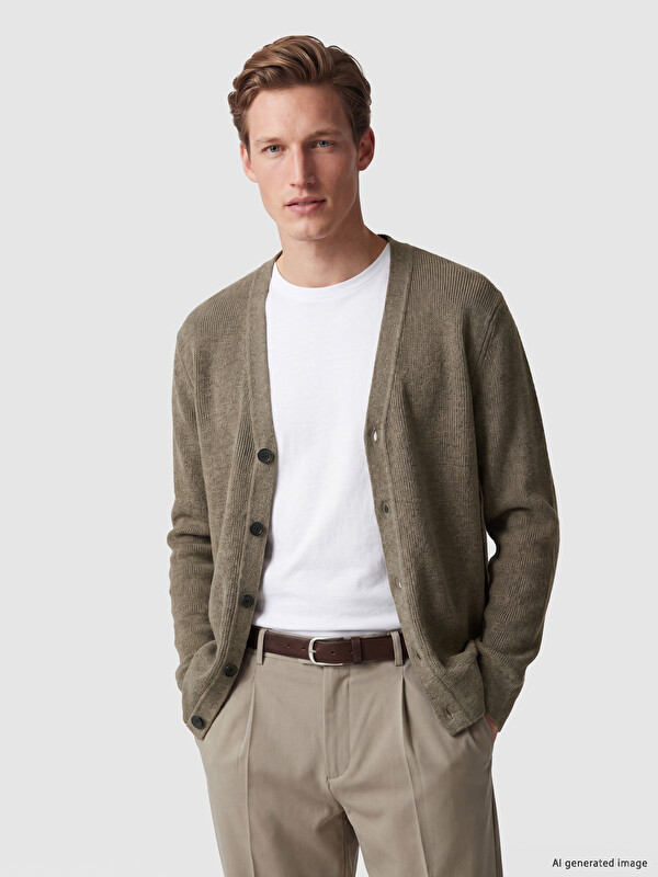 SOUTHBLUE Regular Fit V Neck Men's Knitwear Cardigan