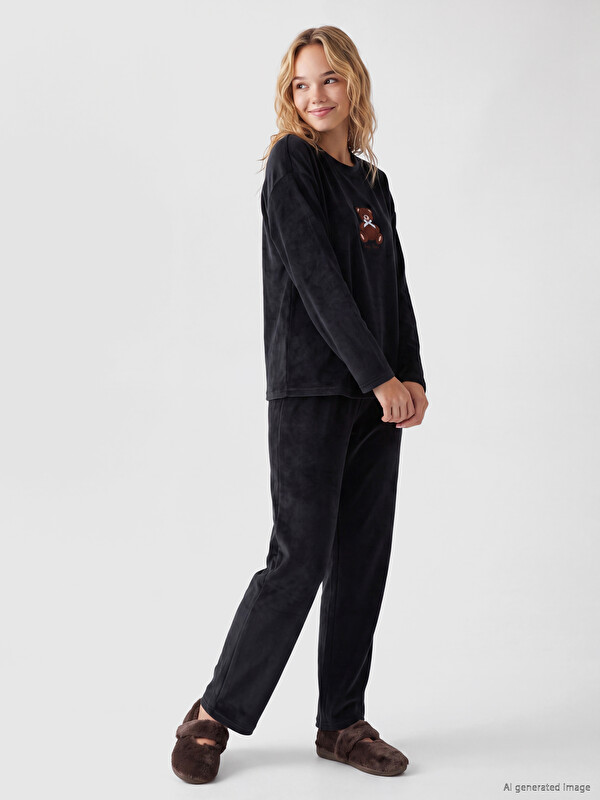 LCW Young Woman Black Pyjama Set