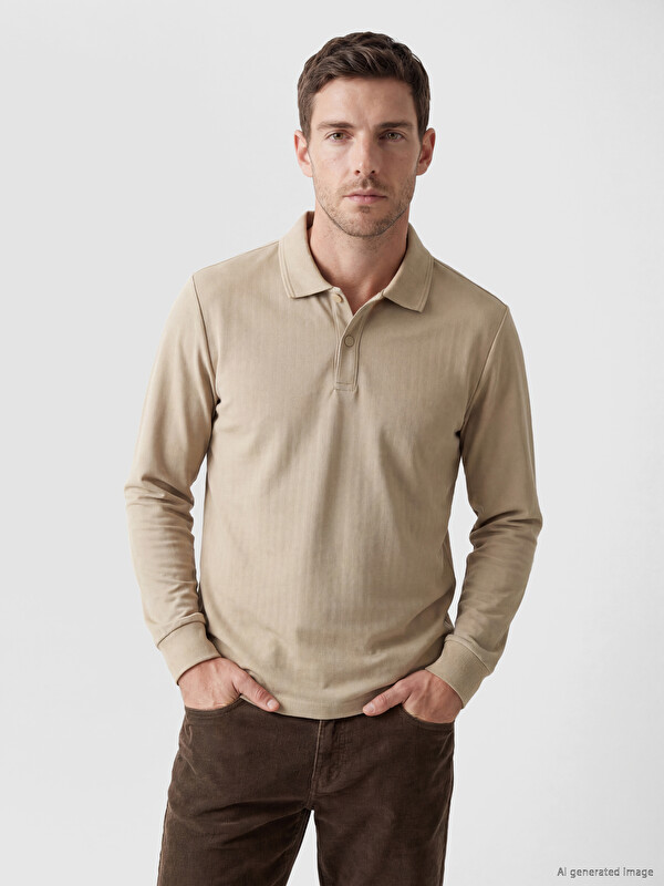 LCWAIKIKI Classic Polo Collar Men's Sweatshirt