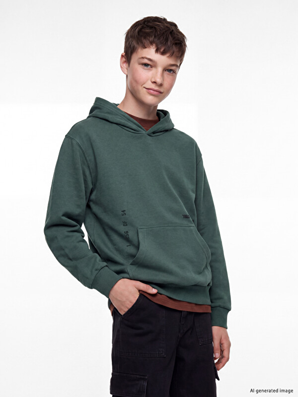 LCW Kids Hooded Printed Boys' Sweatshirt
