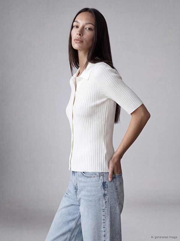 LCW EVERYDAY Polo Collar Women's Knitwear Cardigan