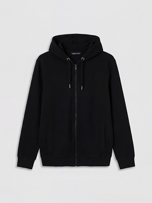 LCWAIKIKI Classic Kapüşonlu Erkek Fermuarlı Sweatshirt