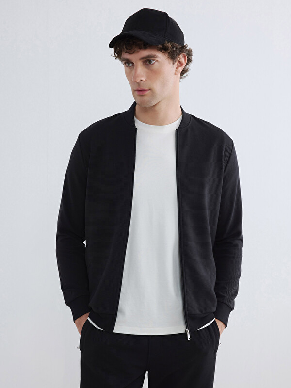 LCWAIKIKI Classic Sweat zippé Noir Homme