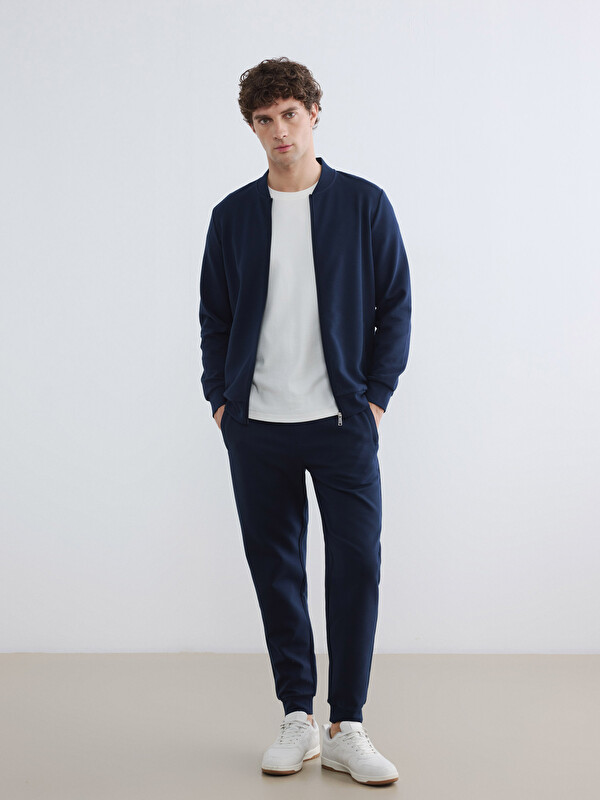 LCWAIKIKI Classic Sweat zippé Marine Homme