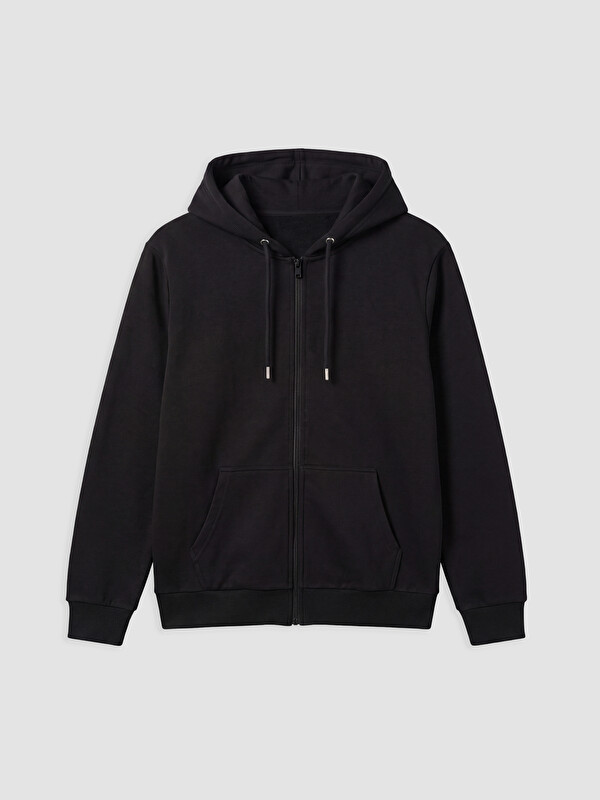 LCWAIKIKI Classic Kapüşonlu Erkek Fermuarlı Sweatshirt