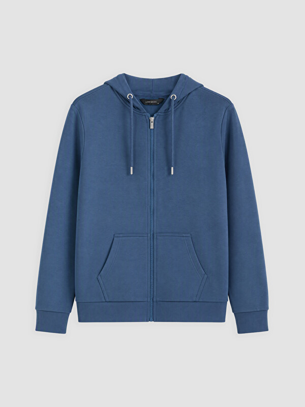 LCWAIKIKI Classic Man Navy Zip-Up Sweatshirt