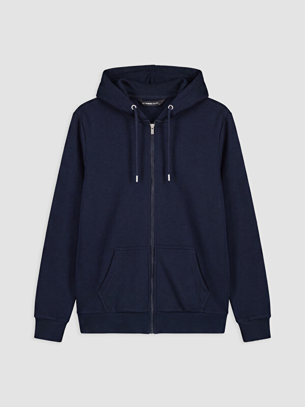 LCWAIKIKI Classic Kapüşonlu Erkek Fermuarlı Sweatshirt