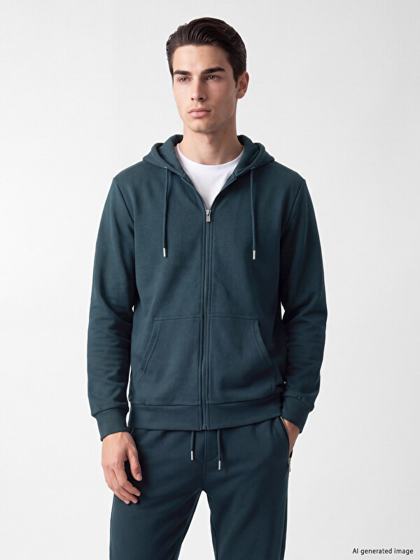 LCWAIKIKI Classic Kapuzensweatshirt mit Reißverschluss für Herren