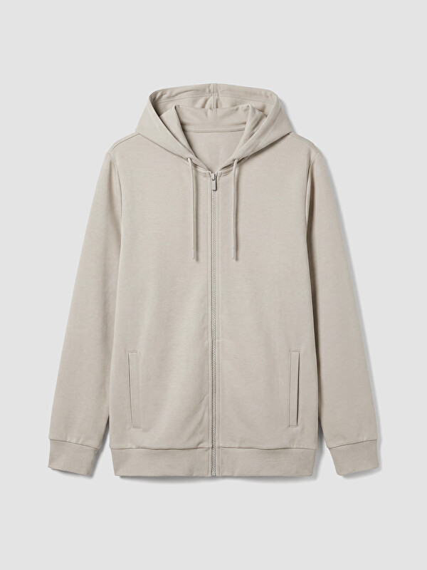 LCWAIKIKI Classic Kapüşonlu Erkek Fermuarlı Sweatshirt
