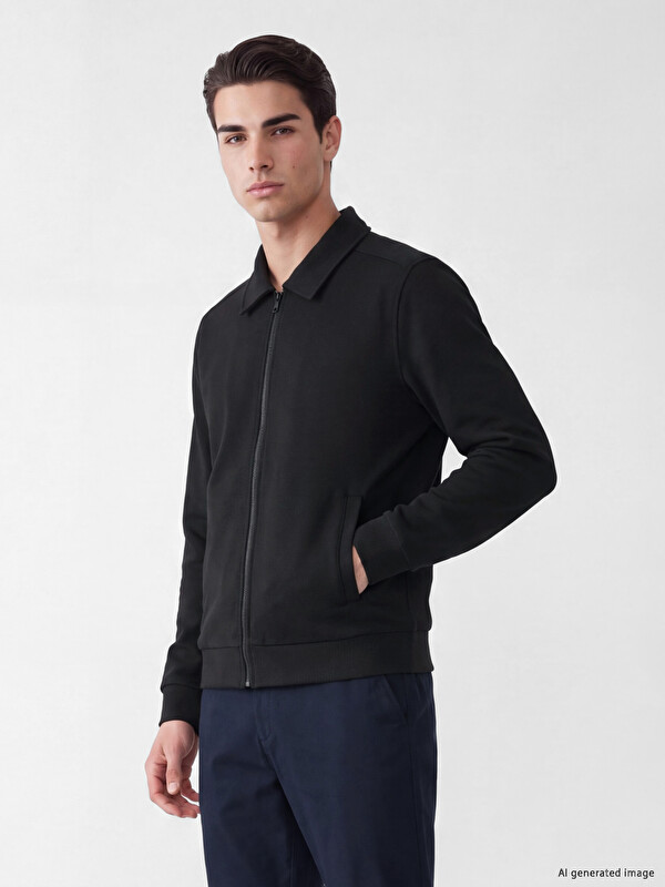 LCWAIKIKI Classic Polo Yaka Erkek Fermuarlı Sweatshirt